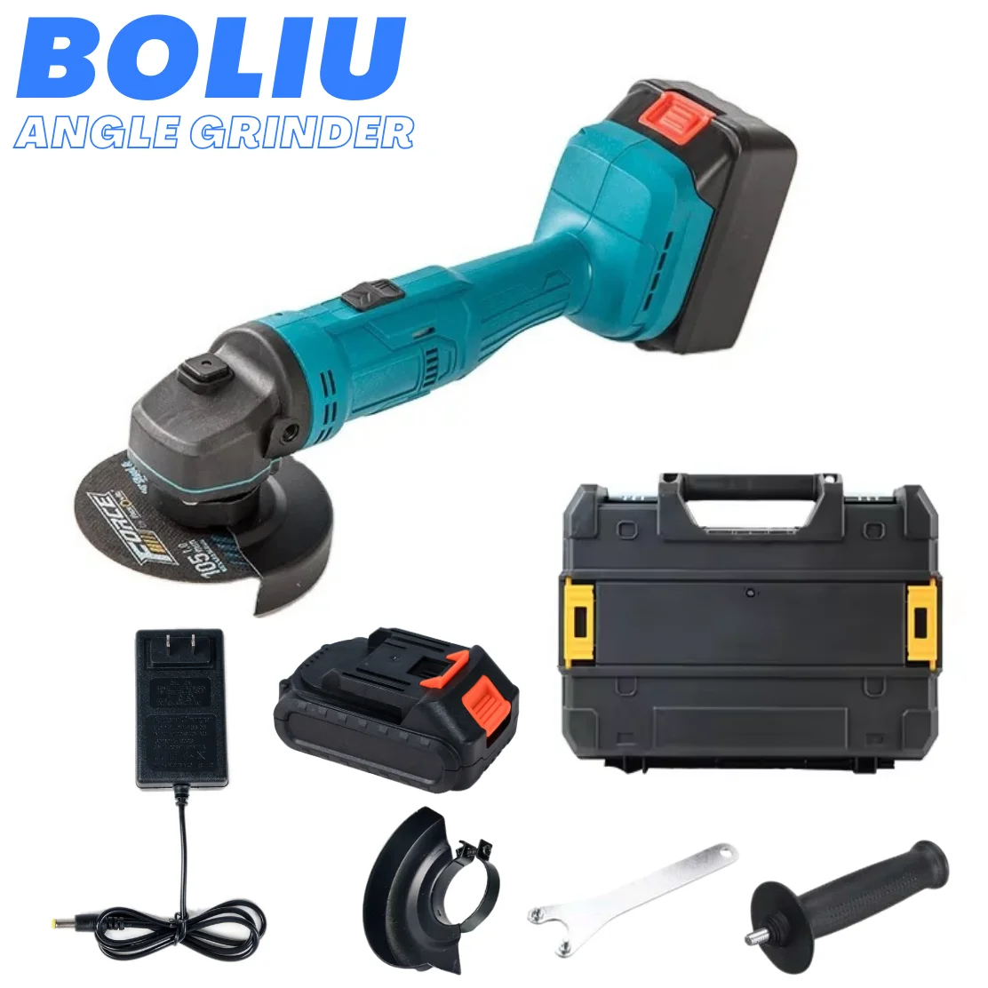 プロ仕様1200w小型アングルグラインダー、強力なコードレス電動工具、実用的なバッテリー搭載、軽量設計でプロジェクトに最適