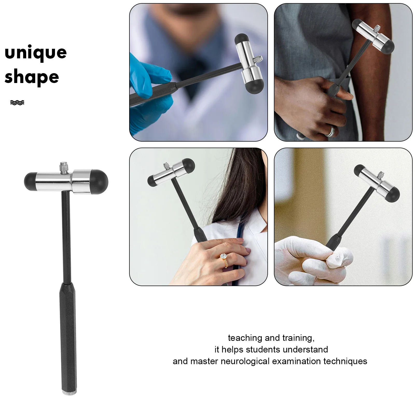 Lightweight Ergonomic Percussion Hammer for Clinic Diagnostic Equipment Neurological Examination Multi-Function Test Hammer