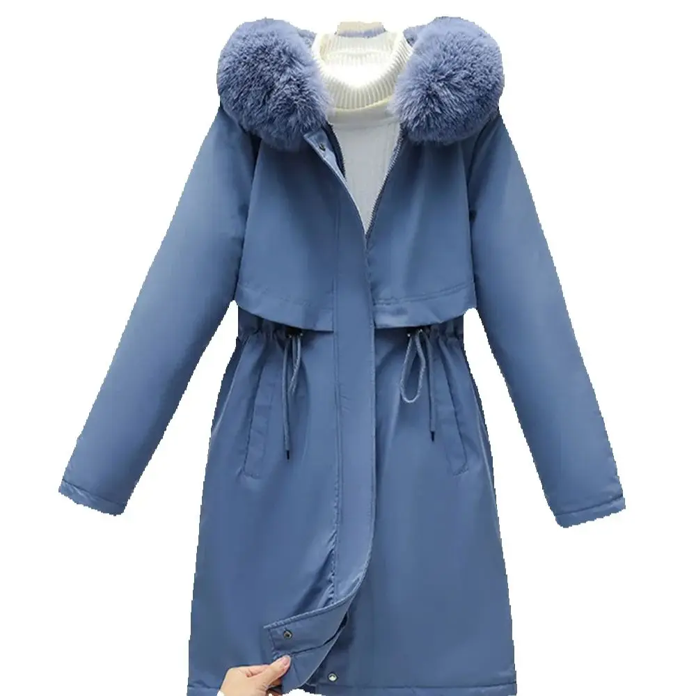 New Parker Cotton Jacket Women, Medium  Long, 2025 Large Korean Edition  Velvet Cotton Coat, Cotton Coat, Thickened Winter Cotto