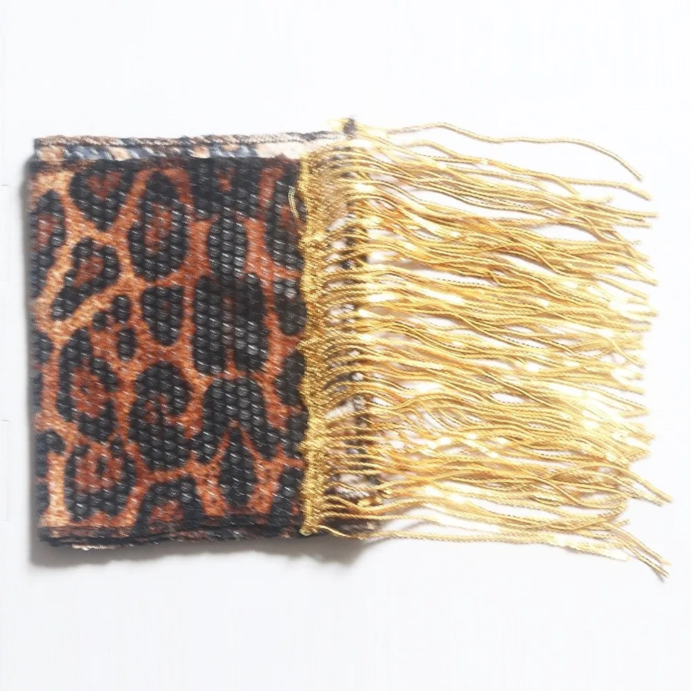 Cool Hip-hop Leopard Print Sequin Scarf Streetwear Harajuku Street Dance Belt Y2K Hip Panel Jeans Decor
