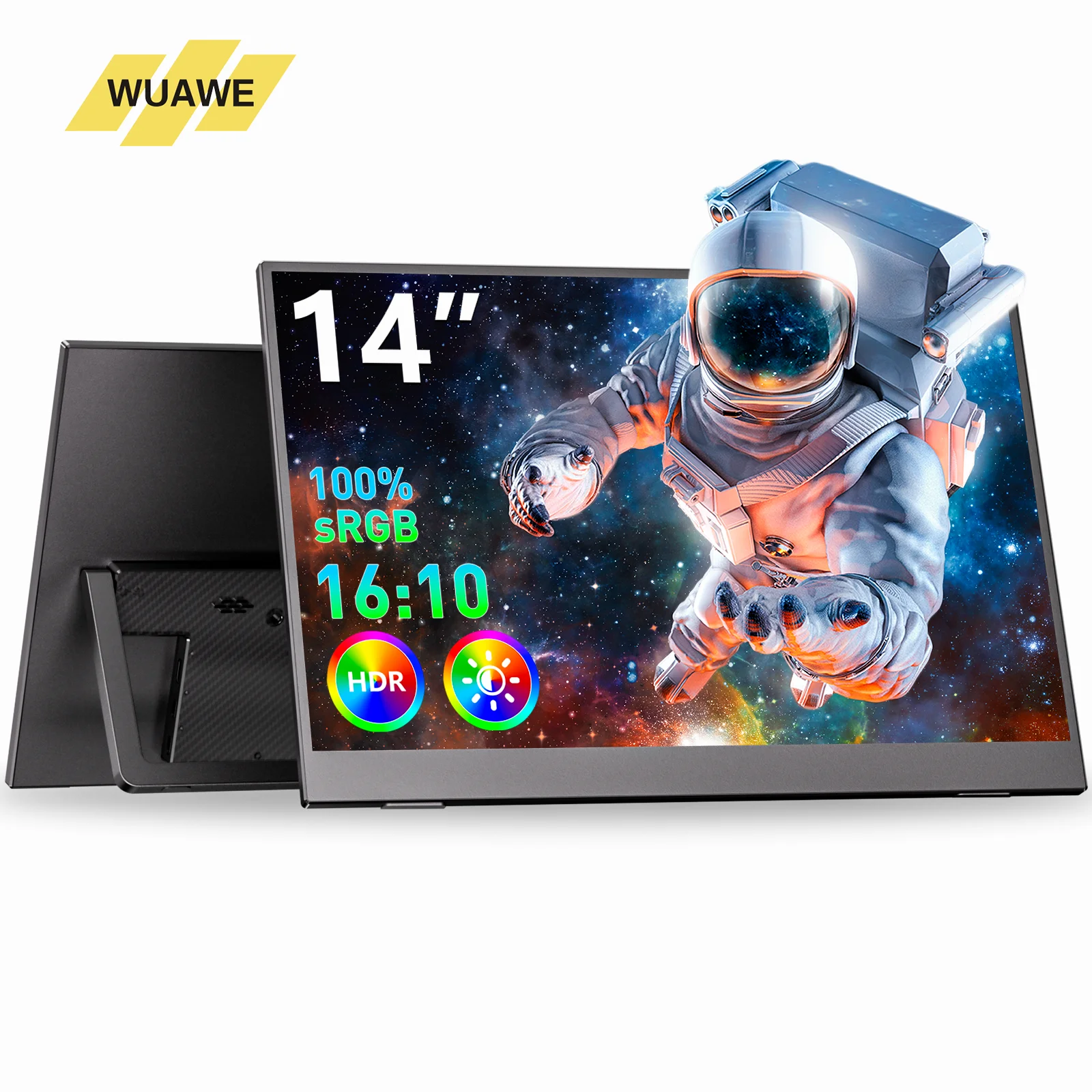 

14-inch Portable Monitor, 1920x1080 Full HD USB-C HDTV Travel Monitor for Laptops, External Secondary Computer Monitor with HDR,