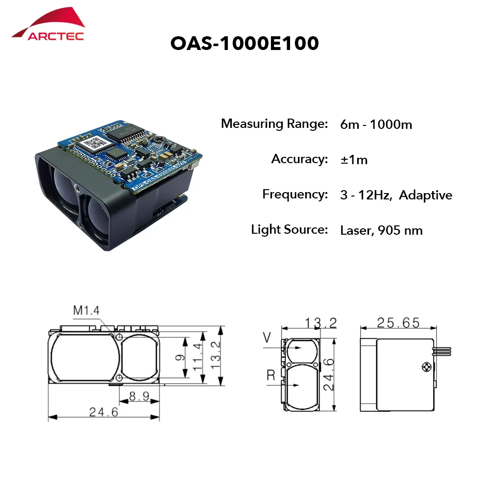 2026 Compact 1000m Laser Rangefinder Module High-Speed Ranging Core for  Electro Optical Pod & Aviation Systems