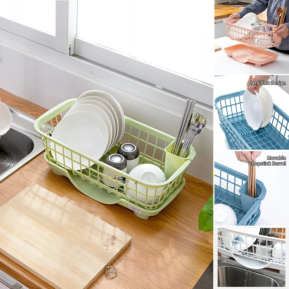 

Plates Sink Storage Baskets Fast Drainage Detachable Base Drainboard Design Strong Plastic Dish Drainer Dish Drying Rack Посуда