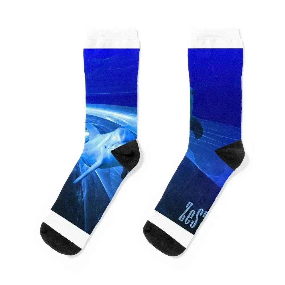 

Dolphins in deep blue. Socks Children's Christmas Men Socks Women's