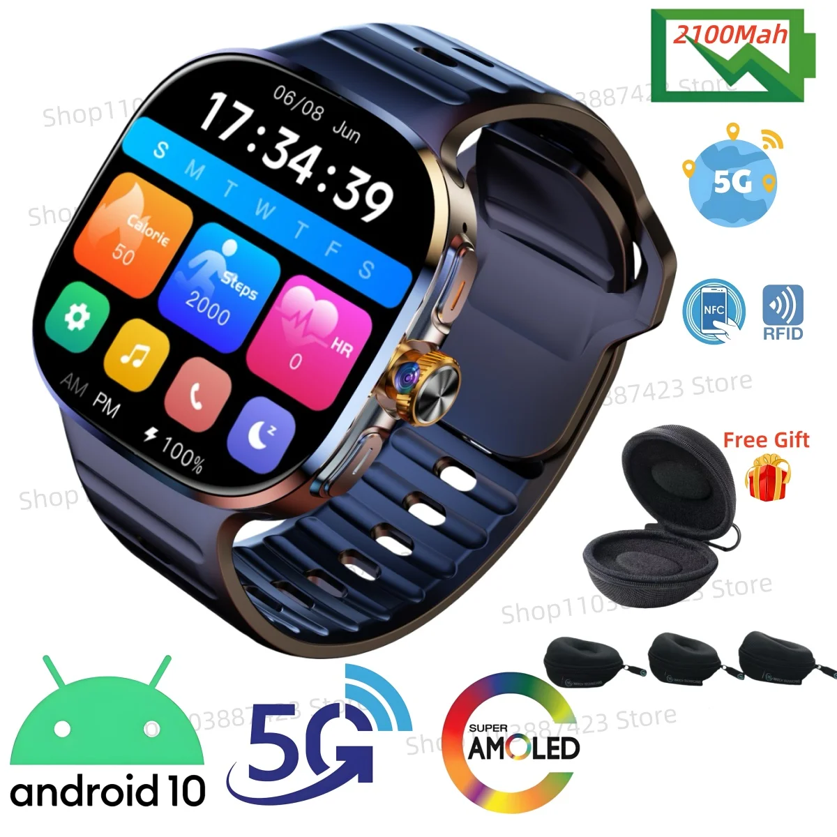 ساعة ذكية جديدة 2026 M99 - شاشة AMOLED مقاس 2.4 بوصة، بطاقة Sim GPS WiFi 190 ° لعبة الكاميرا الدوارة Android 10.0 الإصدار العالمي #1