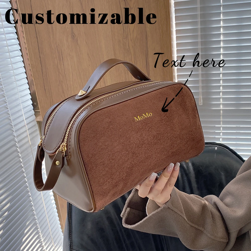 Customized name cosmetic bag - High-end, large-capacity, portable travel wash bag, cosmetic storage bag, mother bag
