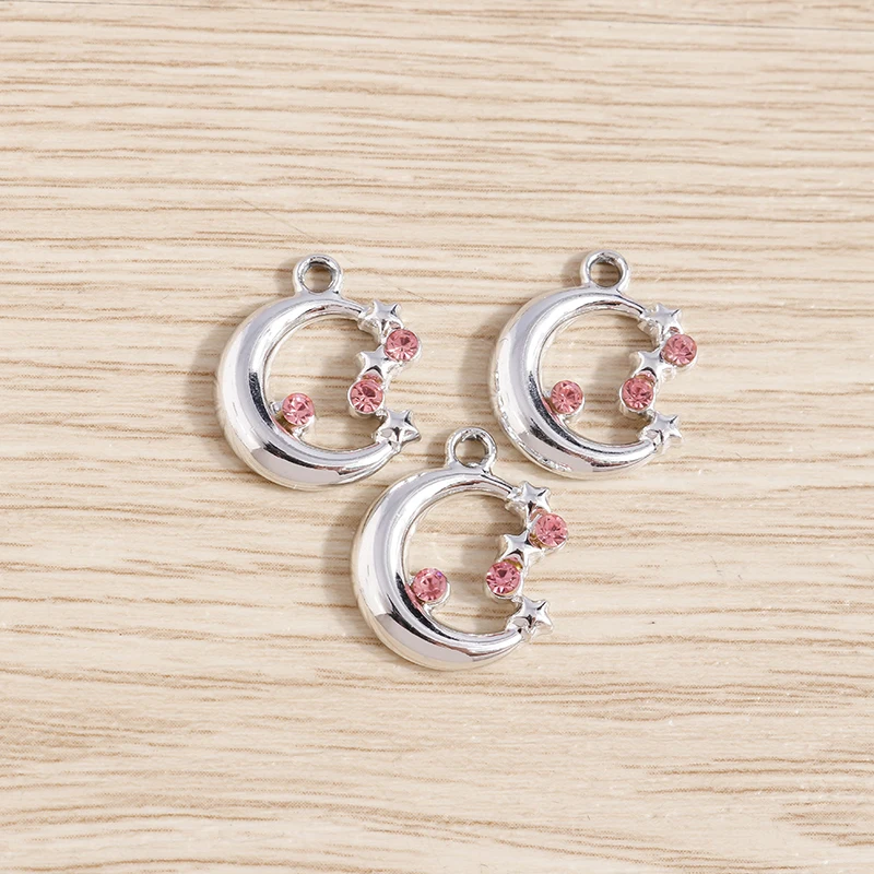 Tusember 10 Stück 14 x 17 mm hochwertige Kristall-Stern-Mond-Anhänger für DIY-Armband, Anhänger, Halskette, handgefertigtes Schmuckherstellungszubehör – Detail 5