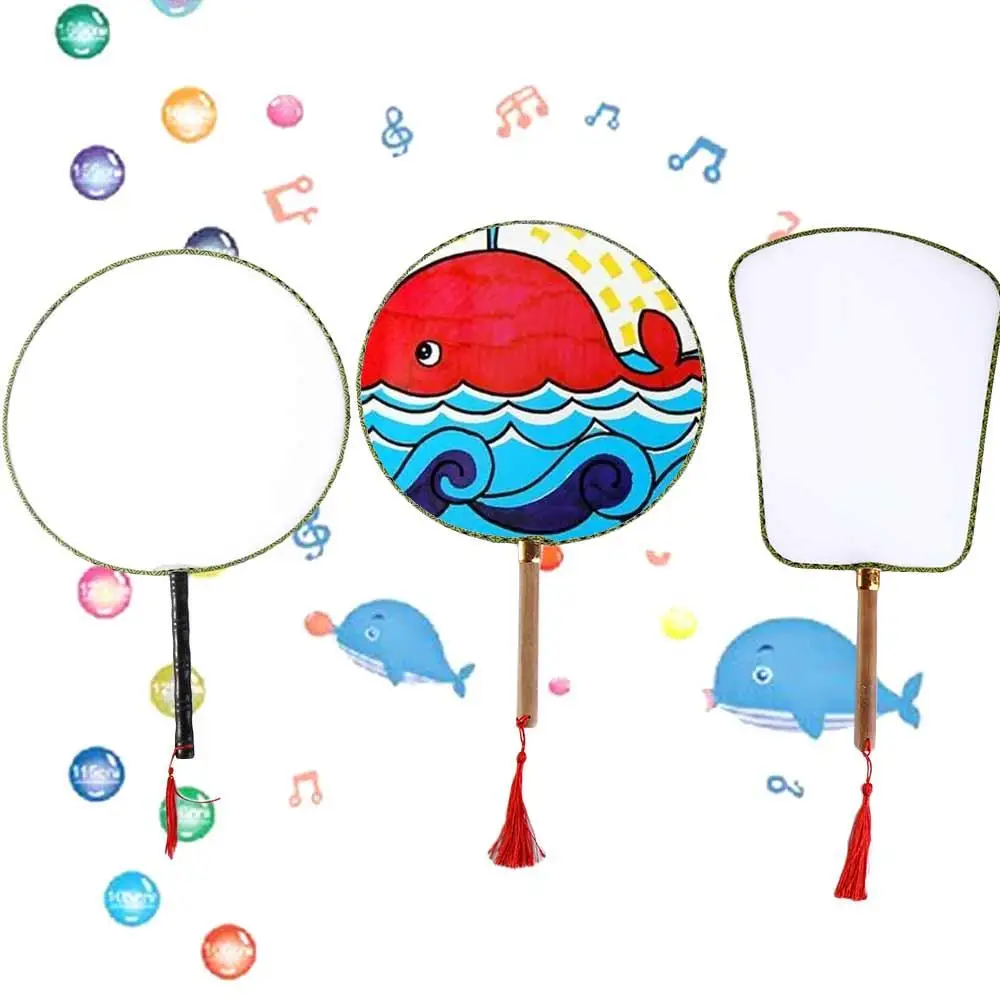 Toy Elegant Hand Painting Desk Ornaments Home Decoration DIY Art Painted Fan Art Painting Material Handmade Fan DIY Blank Fan