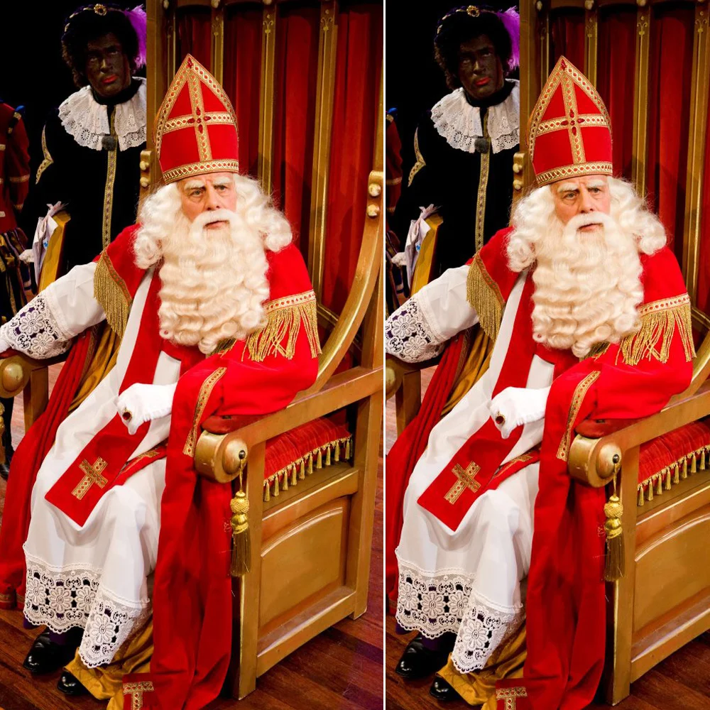 Disfraz de San Nicolás para Adulto, Traje Histórico de Papá Noel, Vestimenta de Obispo, Capa de Iglesia, Estola, Gorro