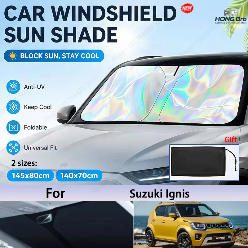 For Suzuki Ignis Foldable Front Windshield Sun Shade UV Reflective Sun Protection Cover Car Interior Accessories