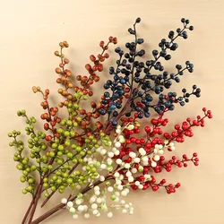 Christmas Red Berry PE Artificial Flower 5 Branches Fake Berries Christmas Wreath Handmade Accessories Home New Year Decorations