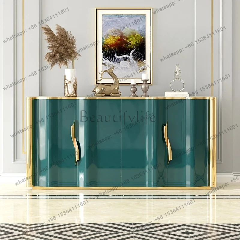 

Light luxury door cabinet entry foyer decorative cabinet creative floor against the wall side cabinet baking paint