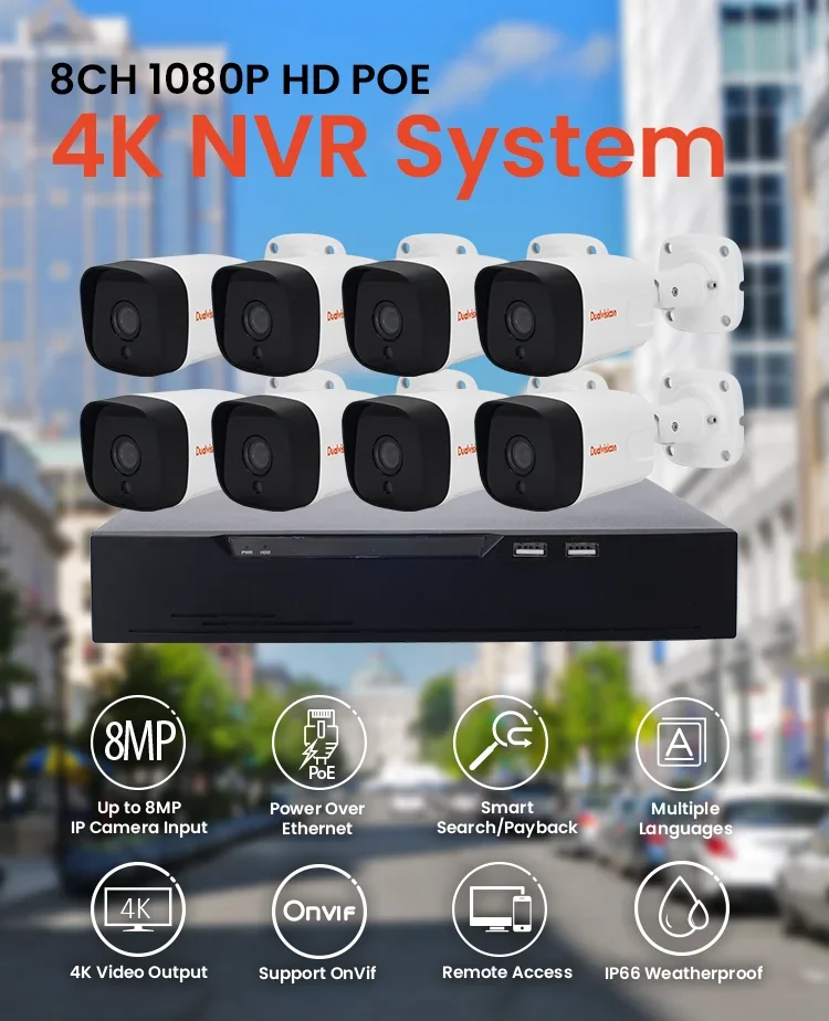 Rede p2p nvr cam conjunto completo ip poe kits de câmera 4 8 16 ch ao ar livre visão noturna hd cctv segurança sistema de câmera em casa