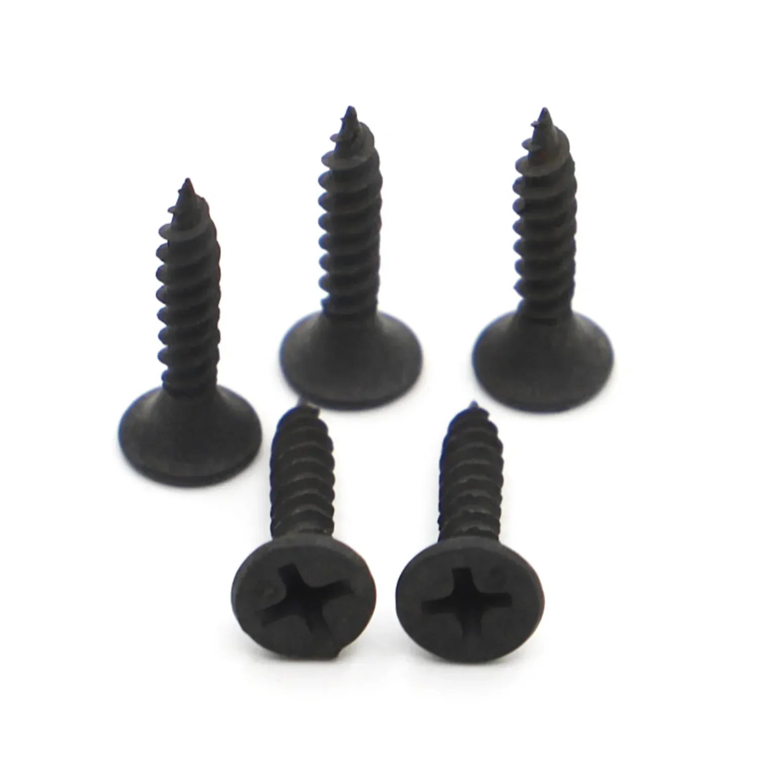 Cross Flat Head Self Tapping Drywall Screw Drywall Wood Screws Black Carbon Steel Phillips Screw M3.5 M4