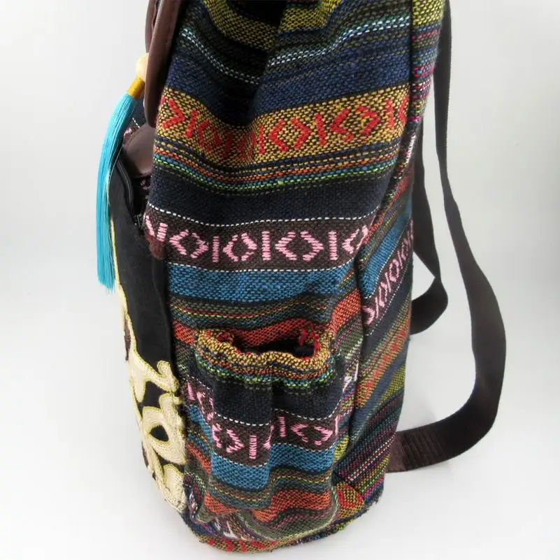 Tribal Vintage Hippie Colorful Travel Backpack Bag For Women  display picture 3