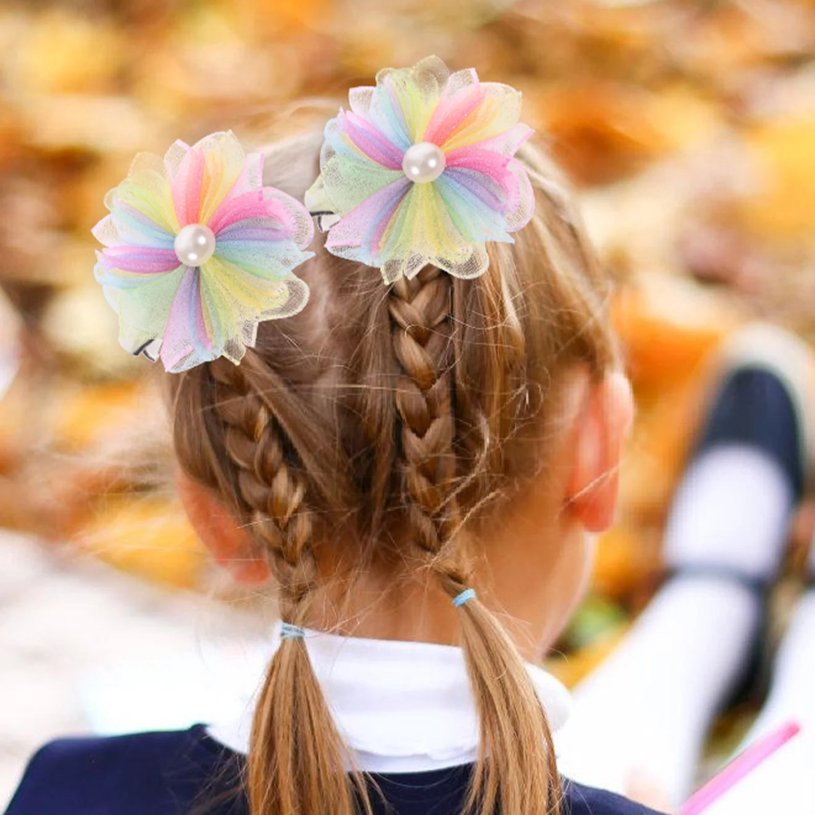 

4Pcs Flower Hair Clips Little Girls Hairpins Kids Hair Accessories Birthday Party Stage Performance Fashion Pins