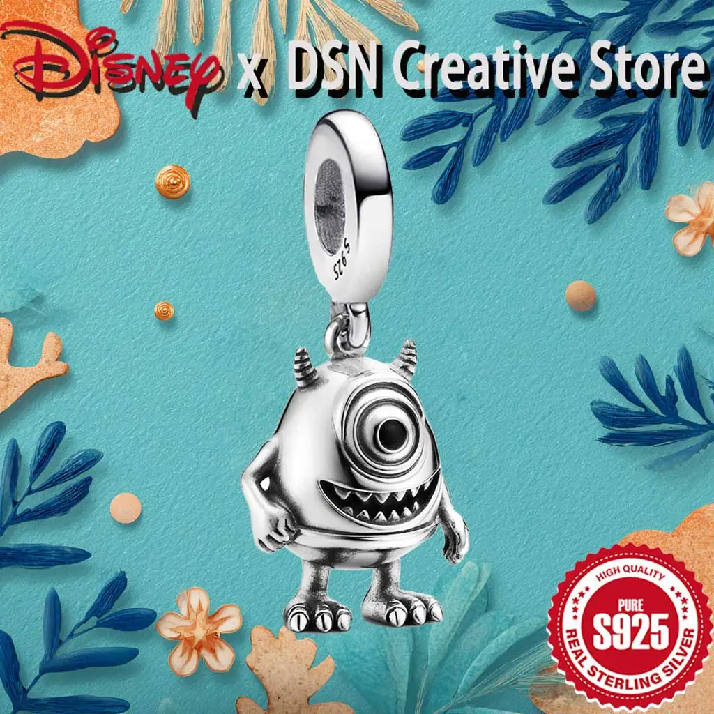 

Очарование из стерлингового серебра 925 пробы Mike Wazowski de Disney Pixar, подвеска-подвеска, оригинальные бусины «сделай сам», женские роскошные ювелирные аксессуары