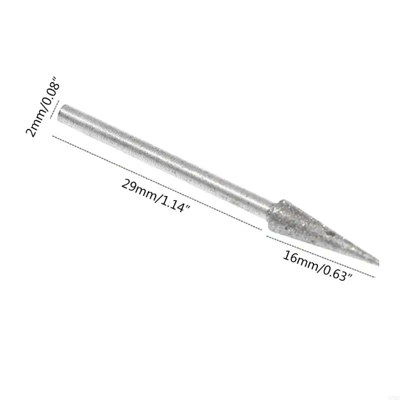 57BE 1-6MM الماس طحن للرأس 2.35/3 مم شانك نطحن الإبرة بتات 2.0 مم لحجر المعاد