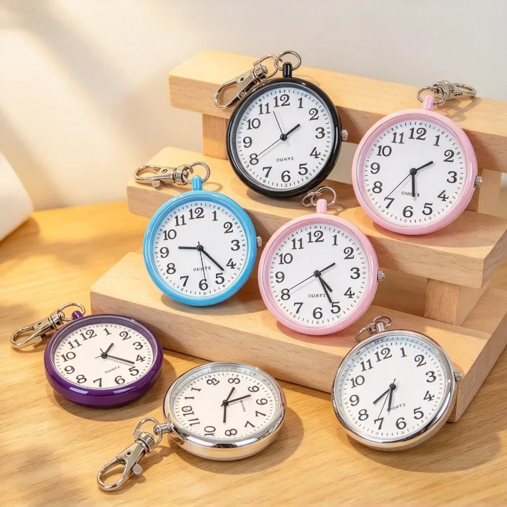 Vintage Classic Pocket Watch Retro Color Dial Arabic Numeral Scale Fob Chain Clock Men Women Gift Fashion Pendant