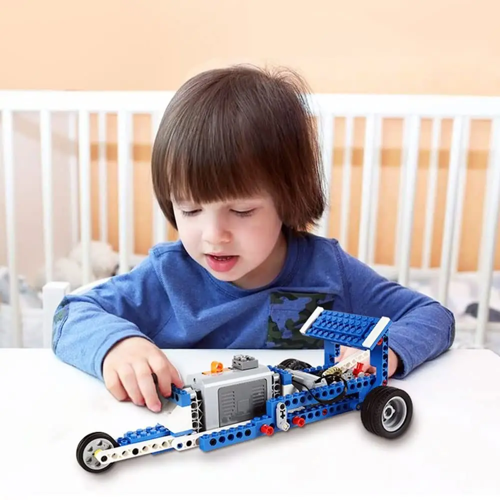 396PCS 7 Forme diverse Erector Set Stelo Giocattoli Parti tecniche Motore di energia elettrica Building Blocks Modello Multi tecnologia