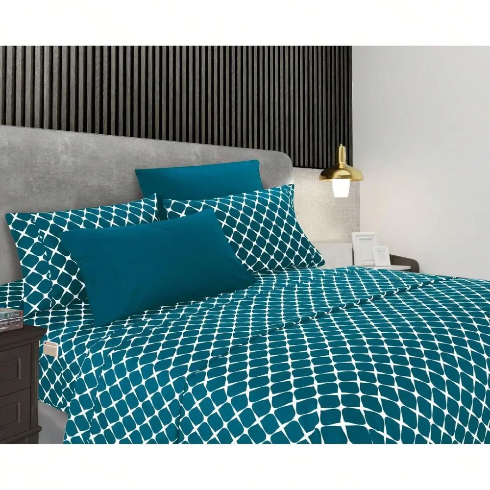 

Комплект постельного белья Comfort Luxury 4/6 предметов, геометрический дизайн Bloomingdale, с глубокими карманами 16 дюймов, ультрамягкий, машинная стирка, роскошный комплект из 6 предметов