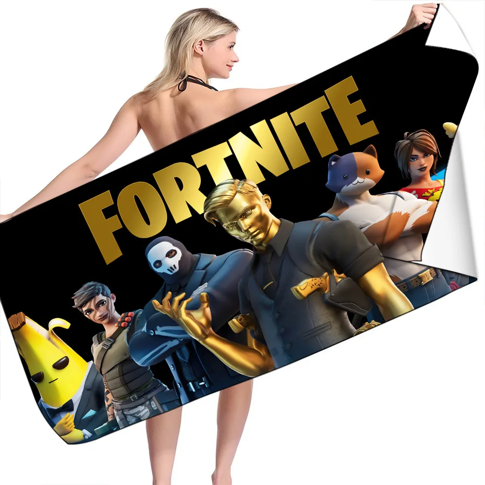 Fortnite Children Microfiber Bath Towel Boy Girl Soft Wearable Cartoon Bathing Beach Spa Bathrobe Wash Clothing