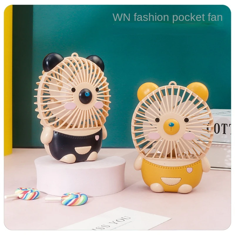 Cute Cartoon Bear Mini Fan Children's Handheld Fan Outdoor Portable USB Charging Fan Manufacturer Direct Sales And Wholesale