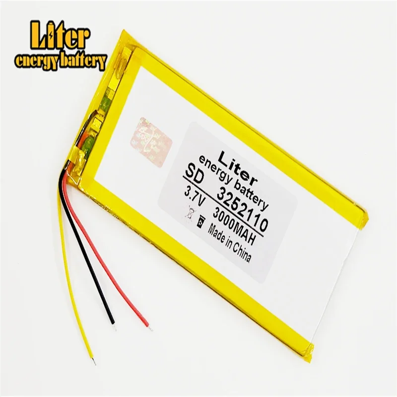 3 سلك 3252110 3.7V 3000mAh 3050110 3253108 قابلة للشحن ليثيوم بوليمر بطارية ل الصين استنساخ Goophone 5.5 I6 6SPLUS الهاتف