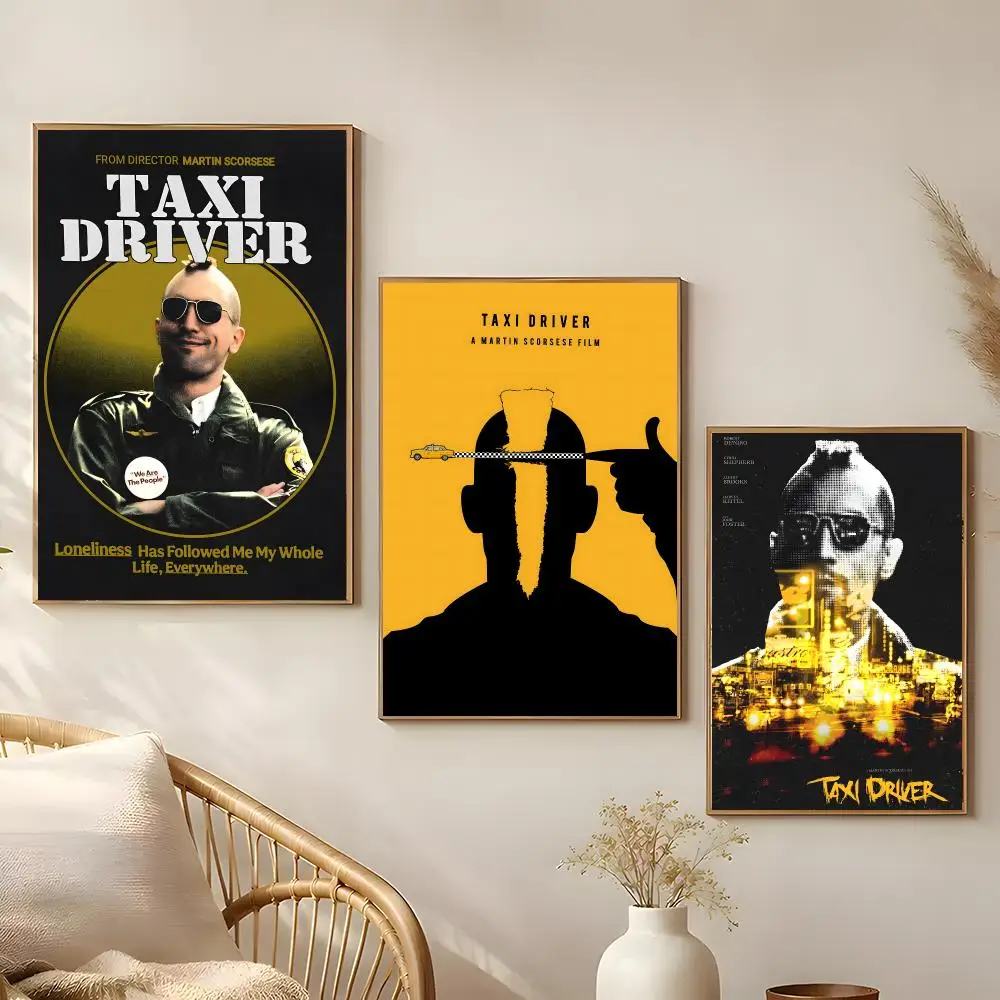 Movie Taxi Driver Poster Poster Self-adhesive Art Waterproof Paper Sticker Coffee House Bar Room Wall Decor
