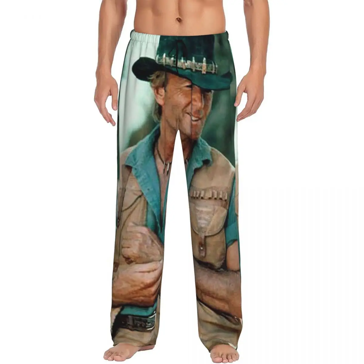 

Пользовательские пижамные штаны Paul Hogan Crocodile Dundee, мужская одежда для сна, штаны для сна с карманами