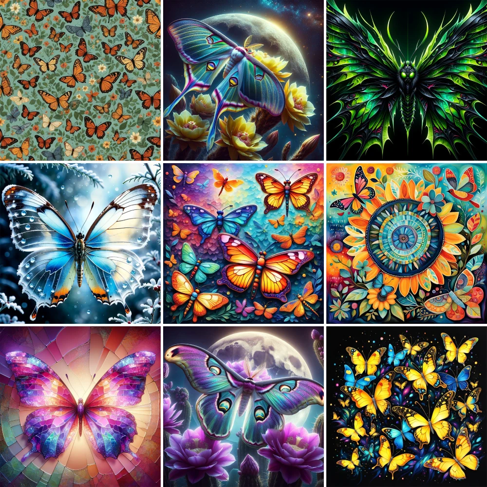 

Flowers Butterfly Printed 11CT Cross Stitch Patterns Embroidery Handiwork Knitting Sewing Needlework Floss Package Home Decor