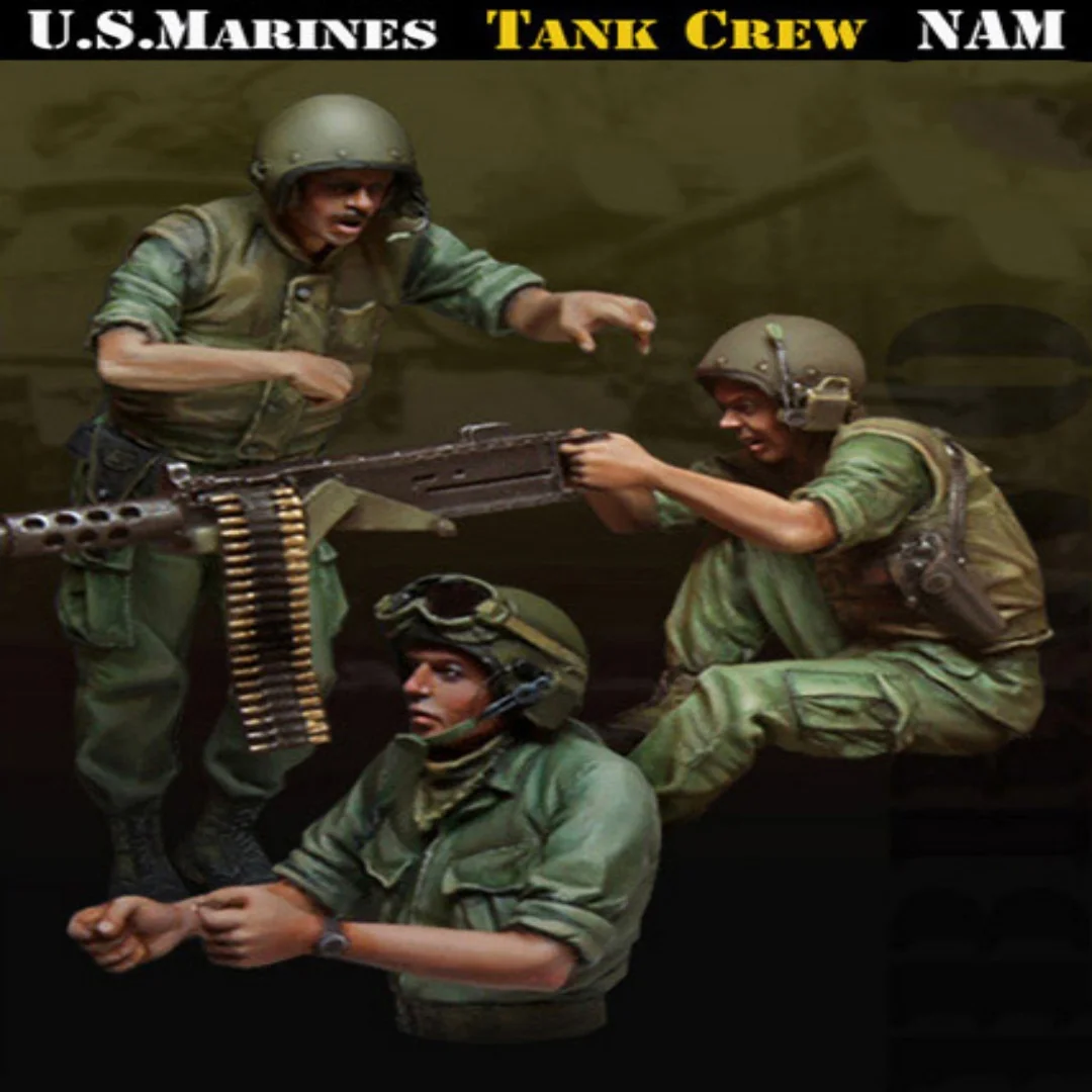 

1/35 Scale Resin Figure U.S Marines Tank Crew 3 Assembled Model Kit Statue Unassembled and Unpainted 3D printing toy