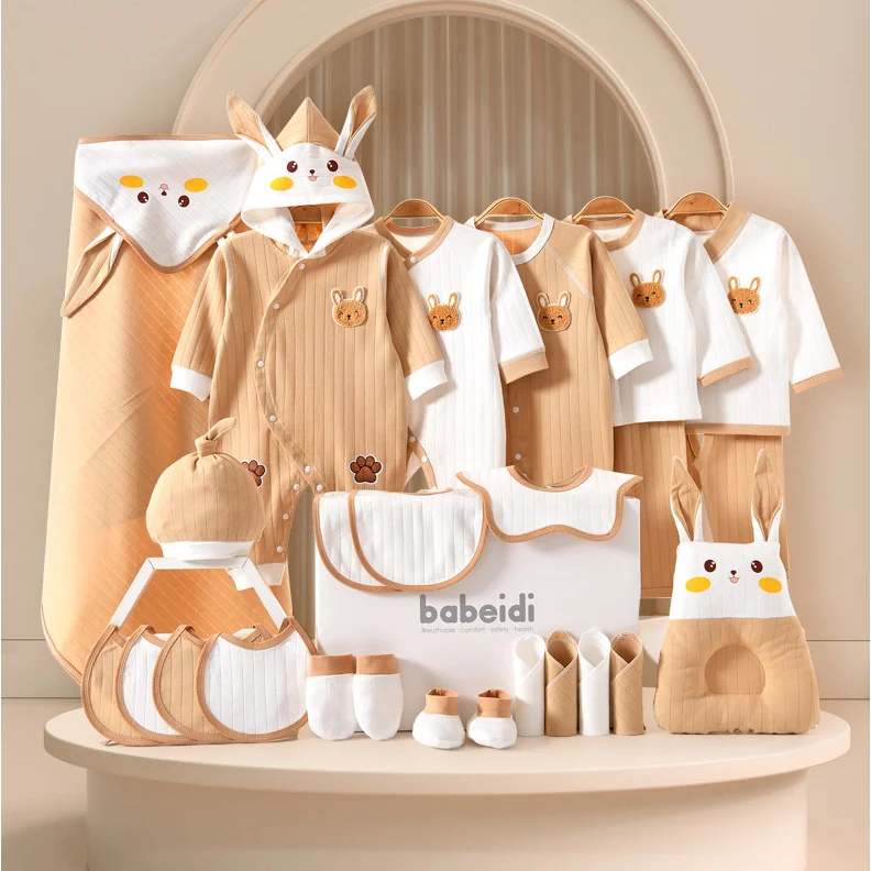 

22/24/26pcs Newborn Clothes Cartoon Rabbit Clothing Suit Cotton 0-12M Kids Unisex Infants Boys Girls Underwear Set New No Box