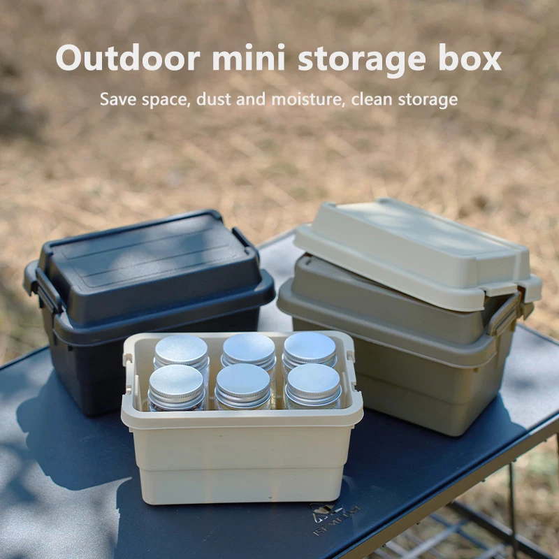 Outdoor Camping Mini Storage Box, Desktop Seasoning Bottle And Jar Storage, Travel BBQ Camping Small Tools And Miscellaneous Box