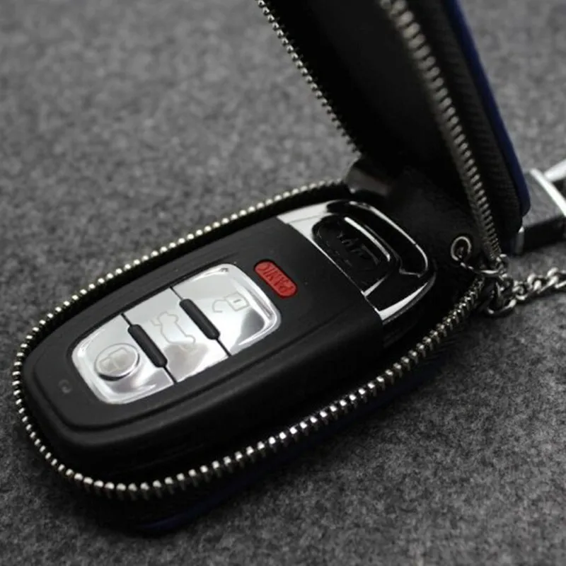 Uniwersalne skórzane etui na klucze samochodowe Portfel na klucze do Opla Peugeot Benz BMW Toyota Chevrolet Jeep Ford Renault Akcesoria samochodowe — zdjęcie 6