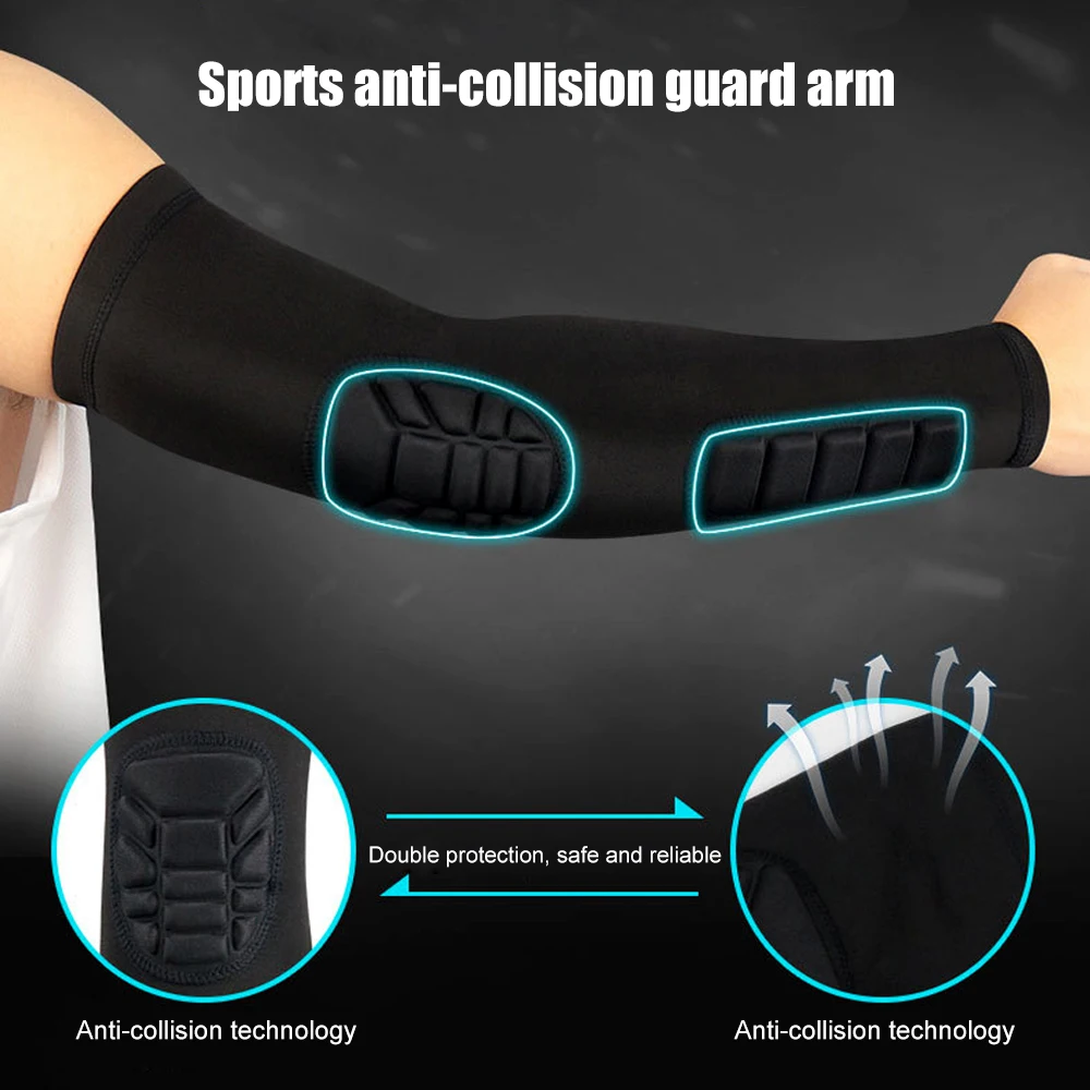 QMWWMQ 1Pcs Elbow Pads, Compression Shooter Sleeves Men Women Arm Sleeve with Pad for Basketball, Volleyball, Outdoor Sports