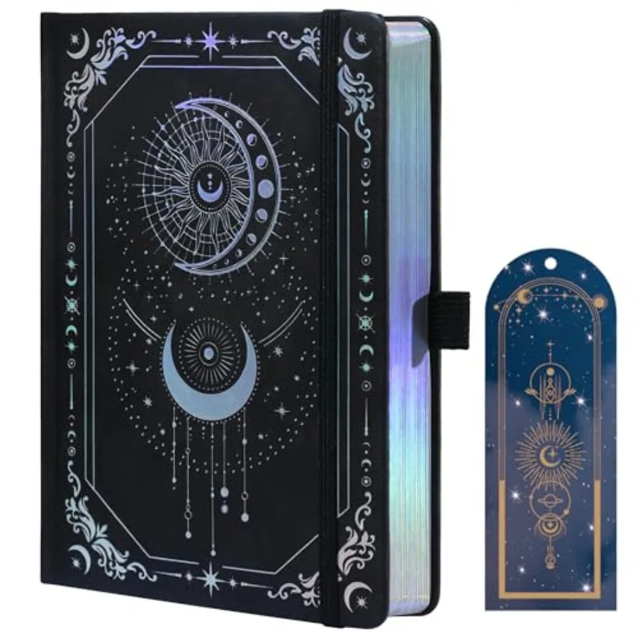 

d Journal for Women Men, Vintage Notebooks with Bookmarks, Hardcover A5 College Ruled Notebook 316 Numbered Pages for Writing,
