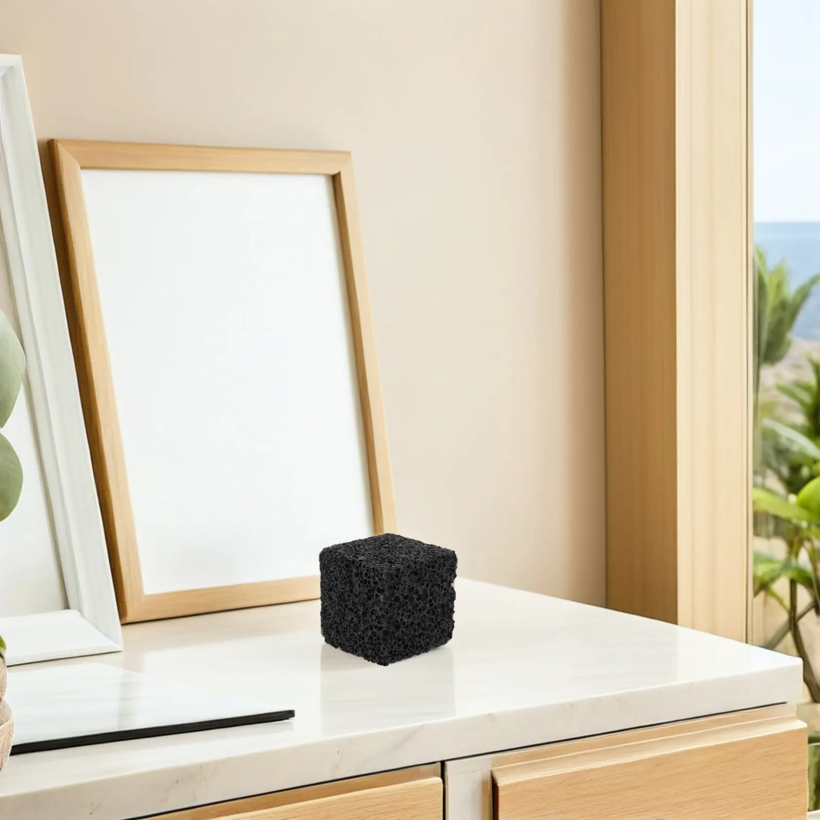 

Black Volcanic Stone Diffuser Cubes Minimalist Lava Rock Aromatherapy Stones for Office Home Decor Portable Scented Cube