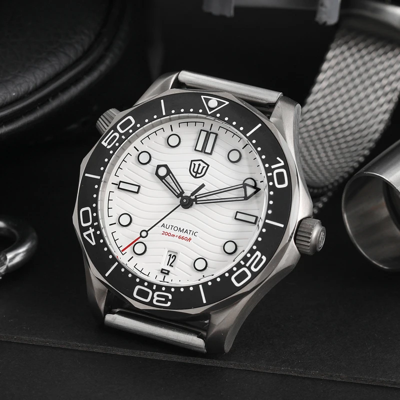 Watchdives WD007 V3 Orologi da uomo NH35 Movimento automatico Orologio con cinturino in nylon Orologi meccanici impermeabili da 200 m con confezione regalo