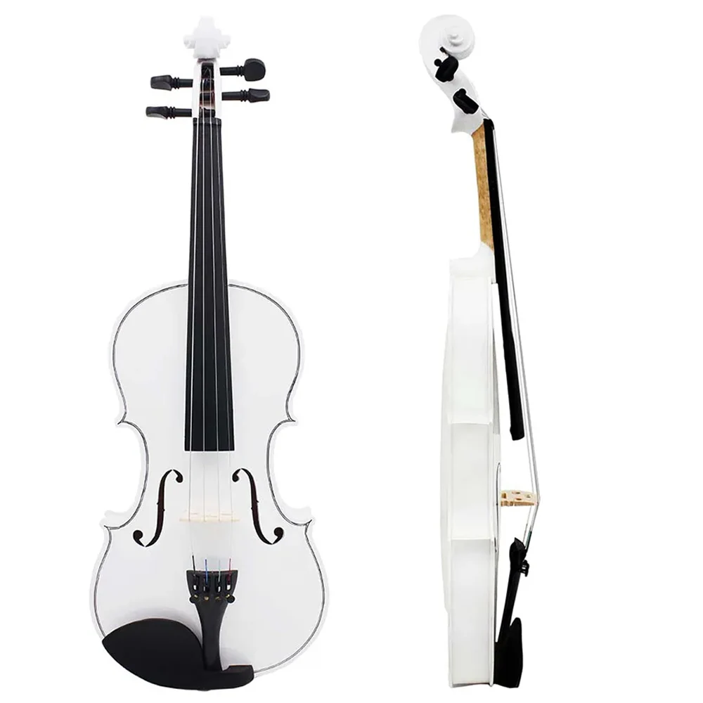 4/4 Violin Suitable for Beginners Student Violin Sets White Violin with Case Bow Strings Shoulder Rest  Accessories