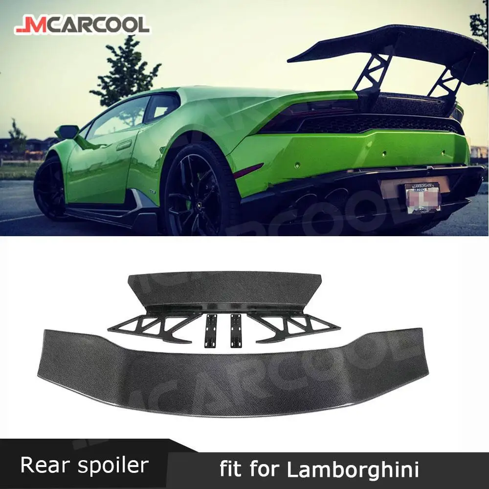 

Fit for Lamborghini Huracan LP610 LP580 2014-2018 D style Rear Spoiler Dry Carbon Fiber Racing Boot Trunk Wings Car Styling