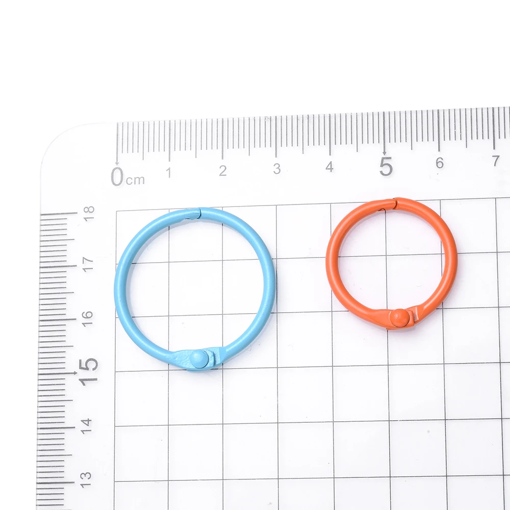 10pcs/Bag Round Metal Colorful Alloy Card Ring Key Binder 25 30 41mm DIY Photo Albums O Ring Keychain Office Binding Accessories