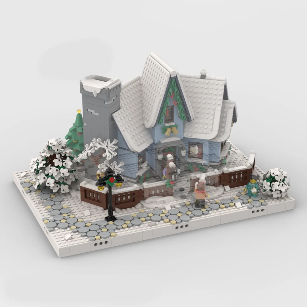 MOC-Creative Winter Village Base Building Blocks, Brick Assembly Model, Toy Gift, 10325, 40424, 10275, 21325, 10293,40602, 10308