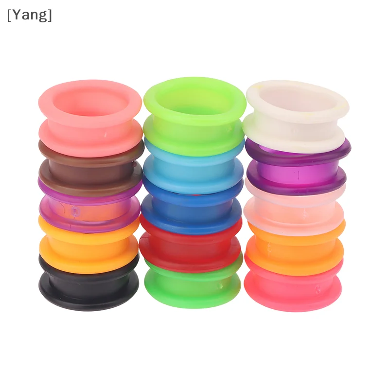 10Pcs Professional Barber Hair Shears Scissors Finger Rings Grips Inserts Soft Silicone Ring For Salon Barbers