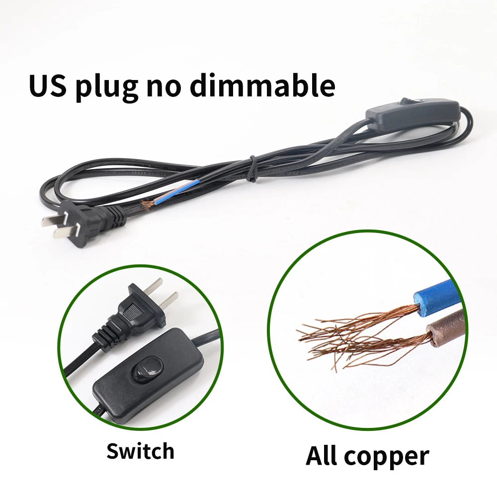 Table Lamp EU/US Plug 1.8M LED Dimmer Controller 220V Wire Dimmer Switch Cable Light Modulator Light Cord