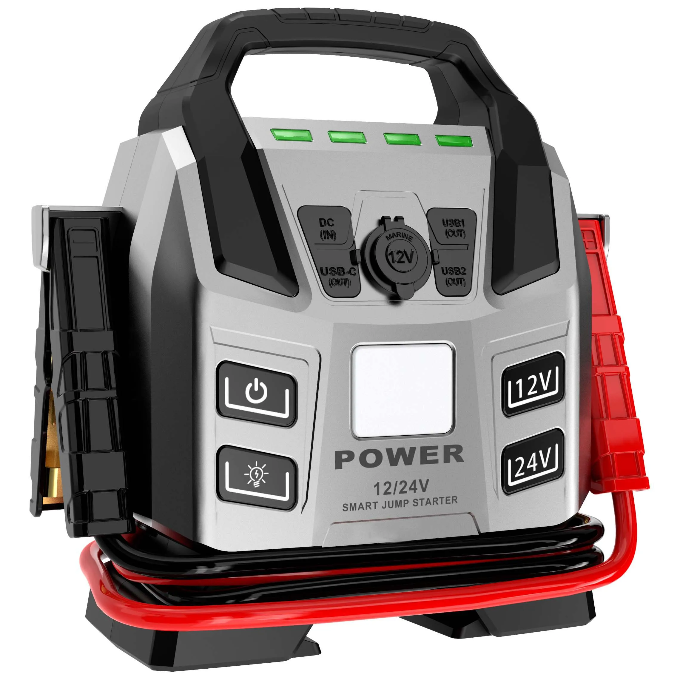 6000A 12V Jump Vehicle Battery Flashlight Bank Jumper Car Mini Power Pack LED With LED Flashlight Emergency Rescue Heavy Duty