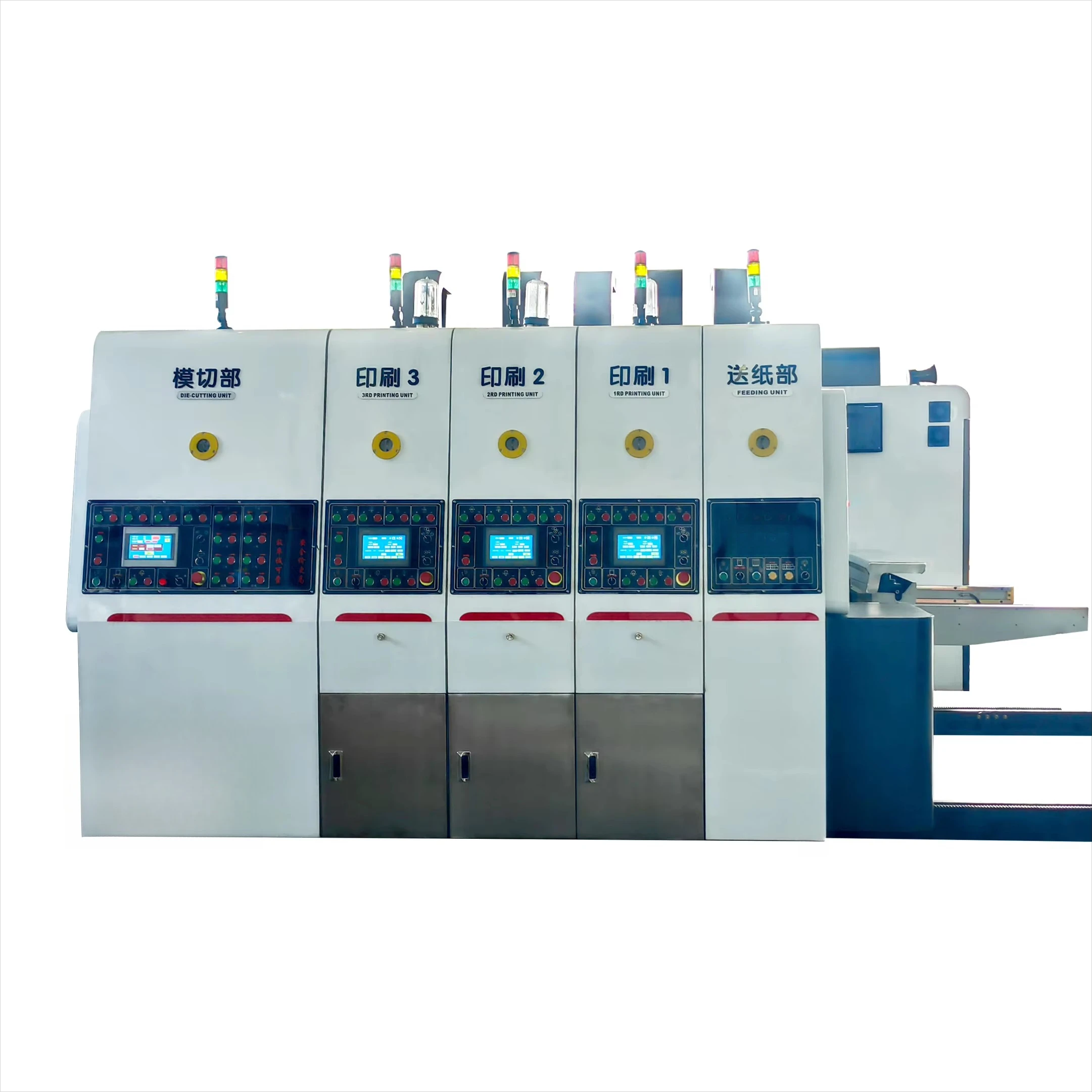 Automatic 4-Color Flexographic Flatbed Printer Multicolor Stack Structure New Condition Paper Flexo Electric Printing Carton