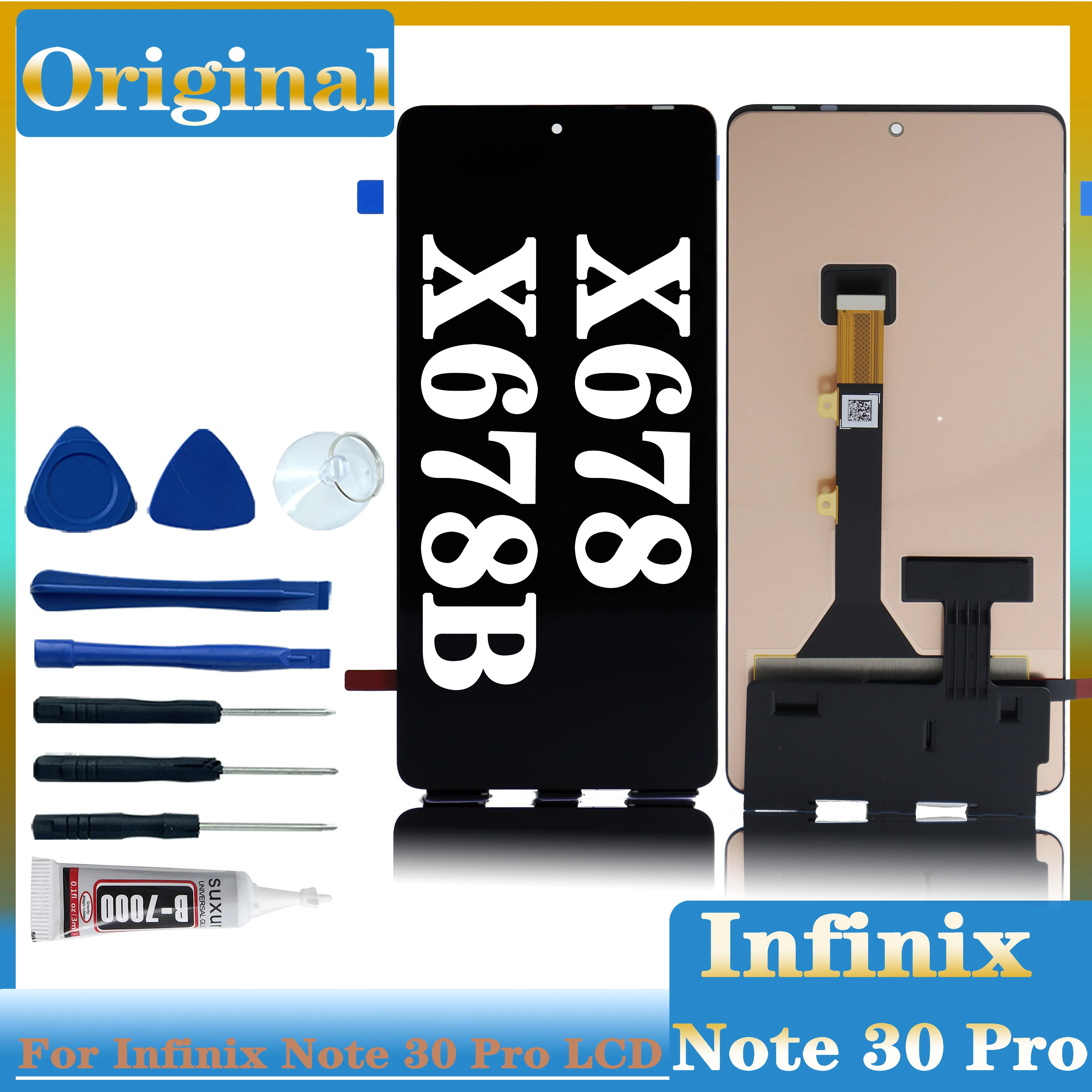 

AMOLED For Infinix Note 30 Pro X678 X678B LCD Display Touch Screen Digitizer Assembly Repair Parts Replacement 6.67‘’