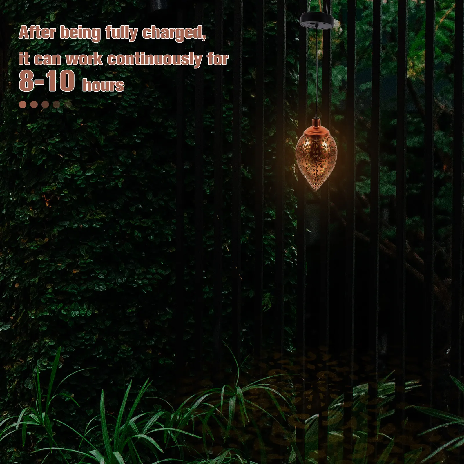 Fall Porch Decor Lantern Flickering Flame Solar Lights Outdoor Garden Powered Butterfly view 2