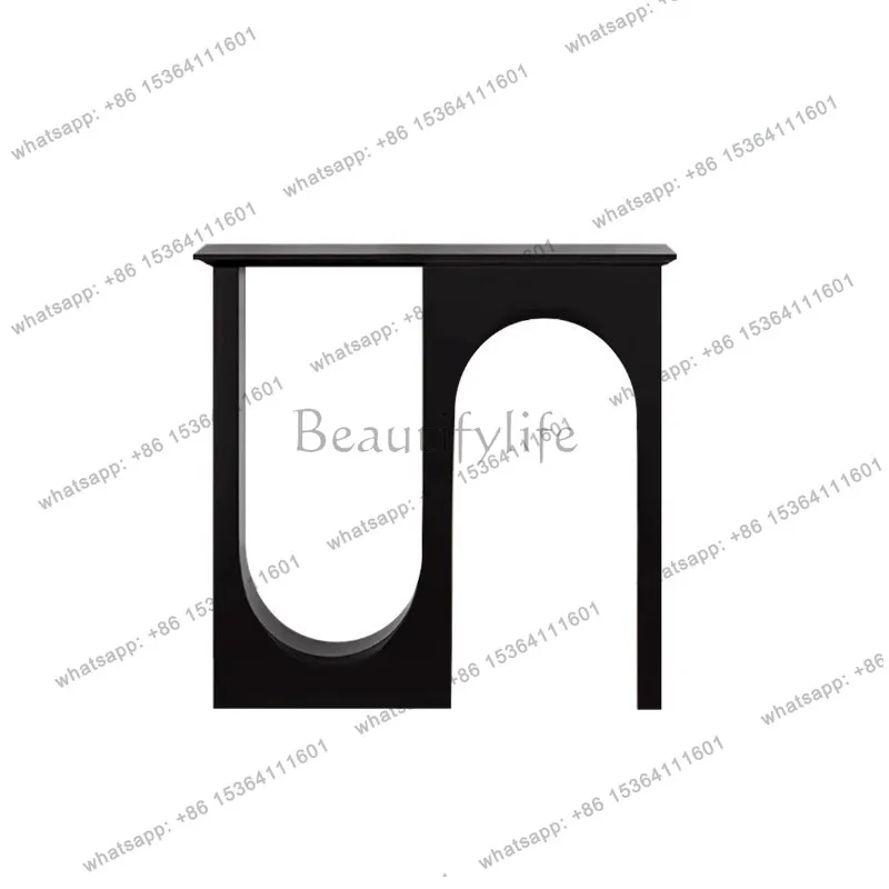

French porch table entry art minimalist black decorative cabinet shelf partition